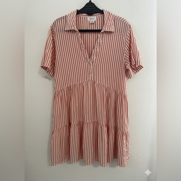 Japna Bella Maxi Dress in a rust and white striped pattern, XL - Picture 10 of 10